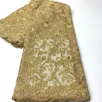 

Fashion African Lace Fabric High Quality African 3D Lace Fabric With Sequins For Nigerian Wedding Dress French Lace Fabric KL912