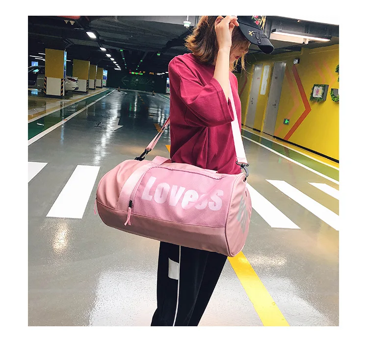 Женская розовая спортивная сумка мужская черная с разделителем для сухого и влажного спортзала сумка независимая обувная позиция багажная сумка для хранения дорожные сумки
