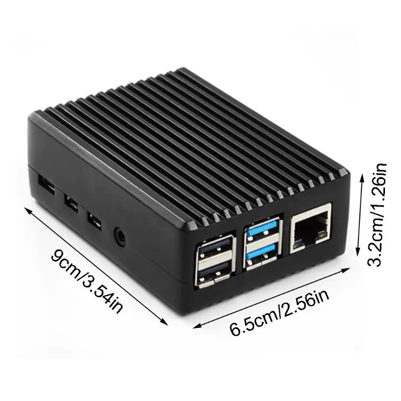 Черный/серый металлический чехол из алюминиевого сплава защитный для Raspberry Pi 4B 4