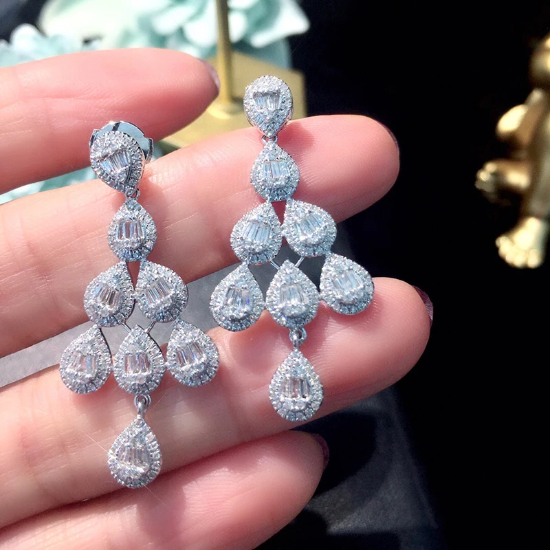 H010ff3a3eaa64588aebac4e22299a0a9y Aazuo 18K Jewelry Set White Gold Real Diamonds Luxury Necklace With Chain 45CM Gift For Women Engagement Dinner Party Au750