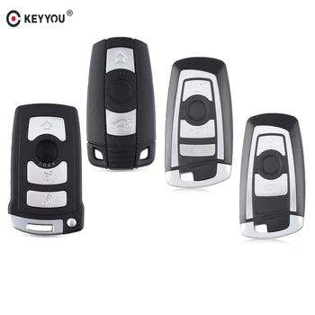 

KEYYOU 3/4 Button Remote Smart Car Key Shell Fob Case For BMW 3 5 6 7 Series E90 E91 E92 E60 E61 X1 X3 X4 X5 X6 Auto Key Case