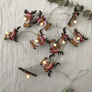 

Christmas Felt Elk LED Light String Christmas Decorative Light Strip Battery Powered Holiday Party Wedding Fairy Lights String
