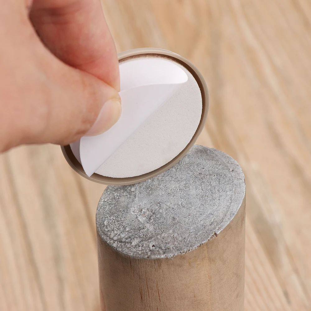 Furniture Leg Slider Pads Plastic Felt Beige Round Square