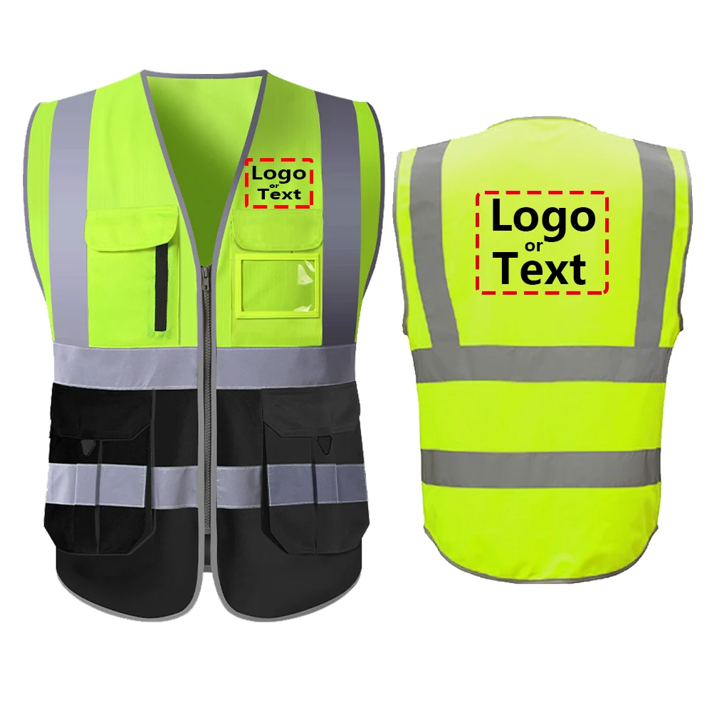 Hi Vis Vest PRINTED FULL COLOUR LOGO Custom Design Personalised Safety
