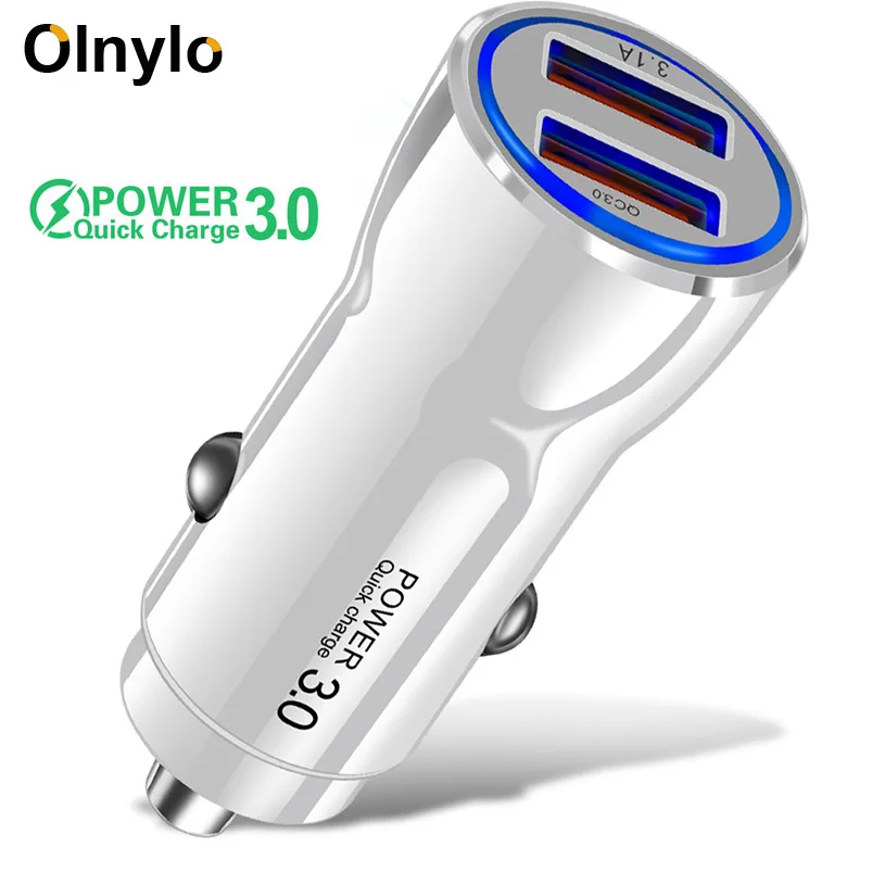 Olnylo USB Автомобильное зарядное устройство Quick Charge 3,0 Автомобильное зарядное устройство для телефона s для samsung S9 S10 iPhone 11 QC3.0 2,0 быстрое автомобильное зарядное устройство для мобильного телефона