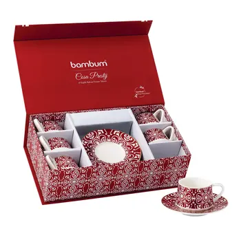 

Prestige Set of 6 Coffee Cups | 6 Different Design | Home - Kitchen | Made in Turkey | Free shipping