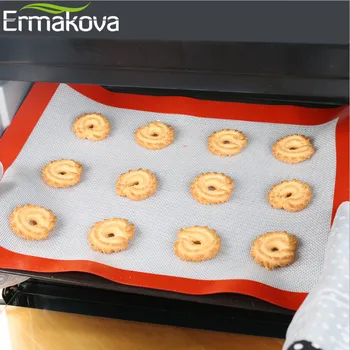 

ERMAKOVA Silicone Baking Mat Non Stick Macaron Sheet Mat BPA Free Toaster Oven Liner Sheet Making Cookies Bread Pastry