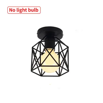 

Vintage Iron Black Ceiling Light LED Industrial Modern Ceiling Lamp Nordic Lighting Cage Fixture Home Living Room Decor
