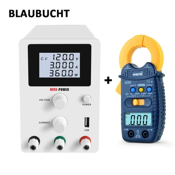 

Switching DC Lab Power Supply Adjustable Laboratory 30V 10A 60V 5A 120V 3A Bench Source With Clamp Multimeter Meter tester