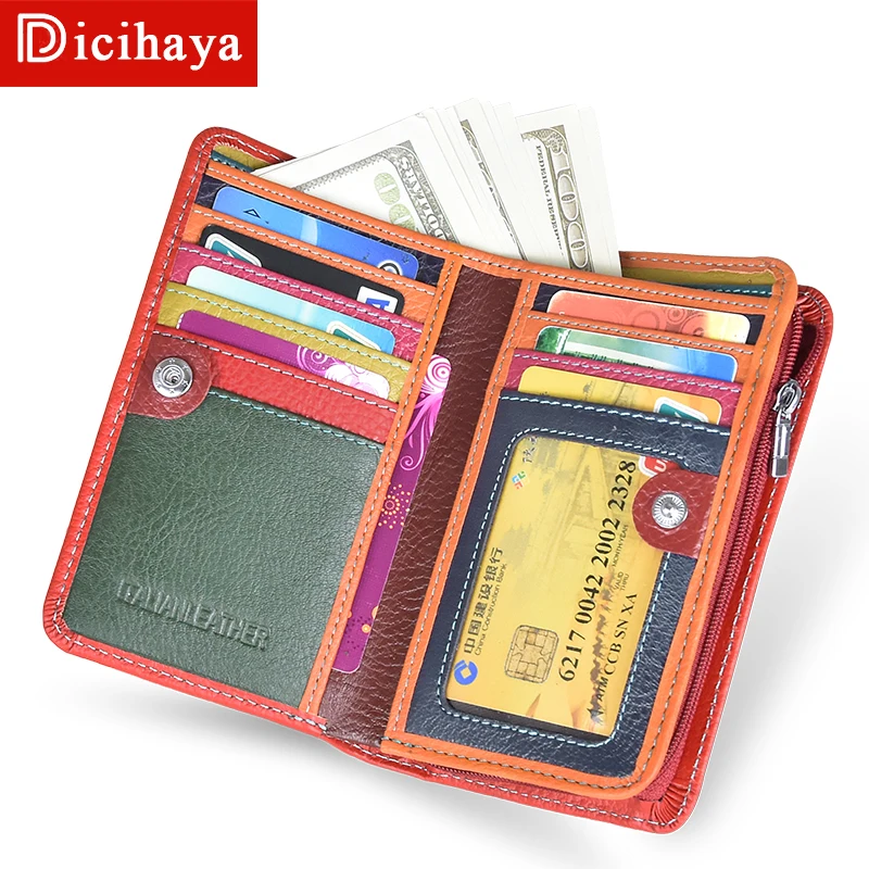 Goede DICIHAYA Designer Trend Lederen Portemonnee Vrouwelijke Vrouwen Portemonnee Korte Portemonnee Kwaliteit Portemonnee Vrouwen Kleur Bijpassende Portemonnee