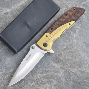 

8.8'' Damascus Steel Folding Knife Camping Folding Pocket Knife 7Cr13MoV Steel Titanium Outdoor Survival EDC Tool kitchen knife