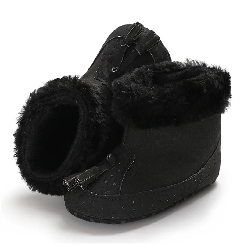 0-18 месяцев; обувь для маленьких девочек; зимние теплые хлопковые ботинки; обувь для малышей; нескользящая Мягкая Милая обувь для новорожденных