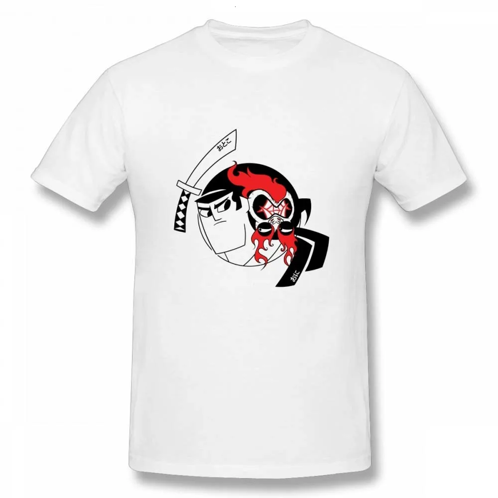 

one yona Samurai Jack And Aku Yin Yang T Shirt Homme Tee Shirt Male Casual Summer For Male Round Collar Top Tees