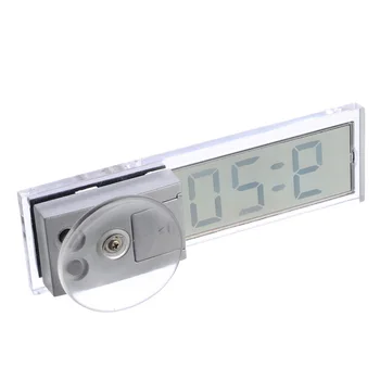 

Mini Digital Sucker Universa Car Electronic Clock Mini Durable Electronic Transparent LCD Display Digital
