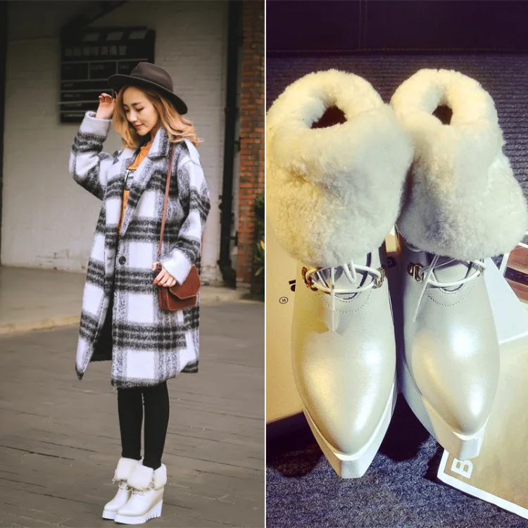 

Martin Boots Women's British-Style Autumn Boots Thick Bottomed 2018 New Style Women's Boots Genuine Leather High-Heel Slanted He