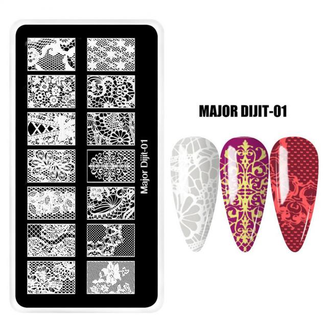 irregular shape Nail Stamping Plates Skull Template Dot Point Image Printing Stencil Nail print template Manicuring Tool