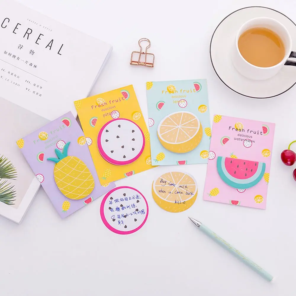 

50 Sheets/Pad Creative Mini Refreshing Fruit Weekly Plan Sticky Notes Memo Pad Kawaii Stationery School Supplies Paper Stickers