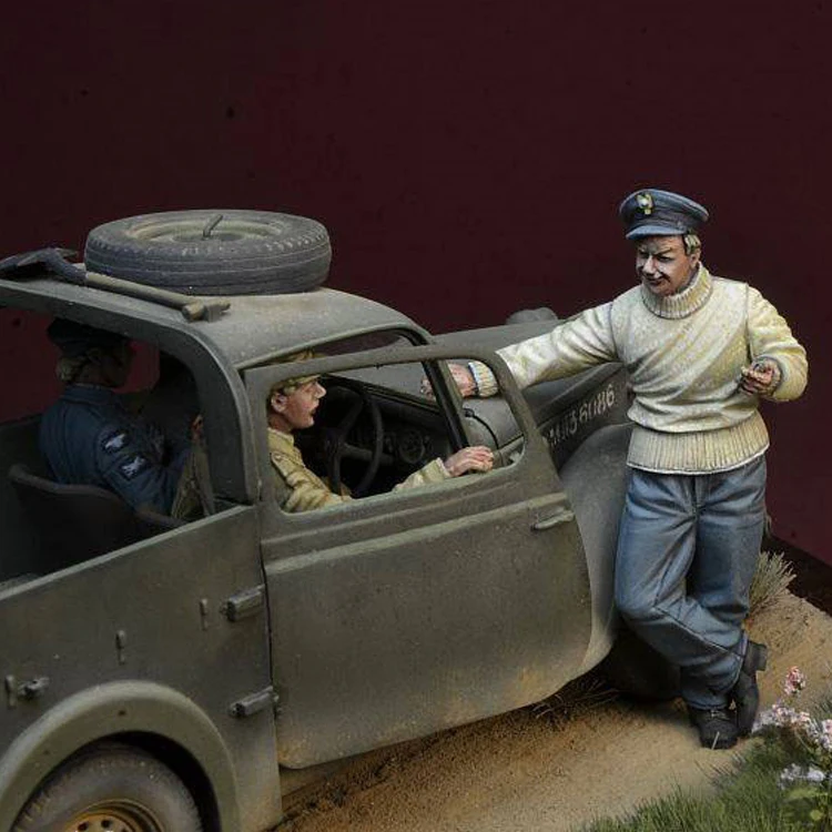 1/35 масштаб Неокрашенная смола фигурка набор из 6 коллекция фигурок фигурка