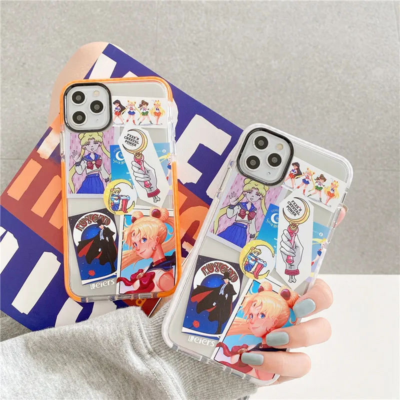 Милый чехол для телефона Сейлор Мун iphone SE 2 7 8 plus 11 Pro max X XR XS Max мягкая задняя крышка