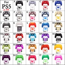 

For PS5 Controller Full Set Housing Case Cover Decorative Strip Shell Buttons Mod Kit with Silicone Rubber Conductive Button