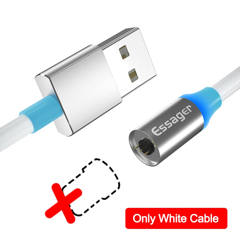 No Plug Only Cable1 Магнитный usb-кабель Essager для iPhone Магнитный зарядный шнур type C mi cro usb-кабель для Xiaomi mi 9 8 samsung S10 S9 S8 S7 - Цвет: No Plug Only Cable1