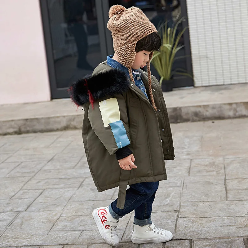 Зимнее пуховое пальто для маленьких мальчиков теплая детская верхняя одежда