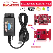OBD2 ELM327 لفورد USB/بلوتوث FTDI الموافقة المسبقة عن علم رقاقة رمز القارئ HS CAN/MS يمكن التبديل اختياري الدردار 327 سيارة السيارات OBD2 أداة تشخيصية