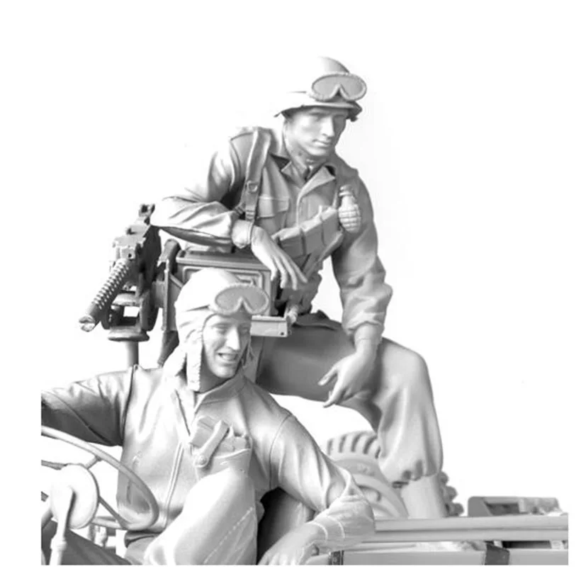 

New Unassembled 1/16 modern crew include 2 man (NO CAR ) Resin Figure Unpainted Model Kit