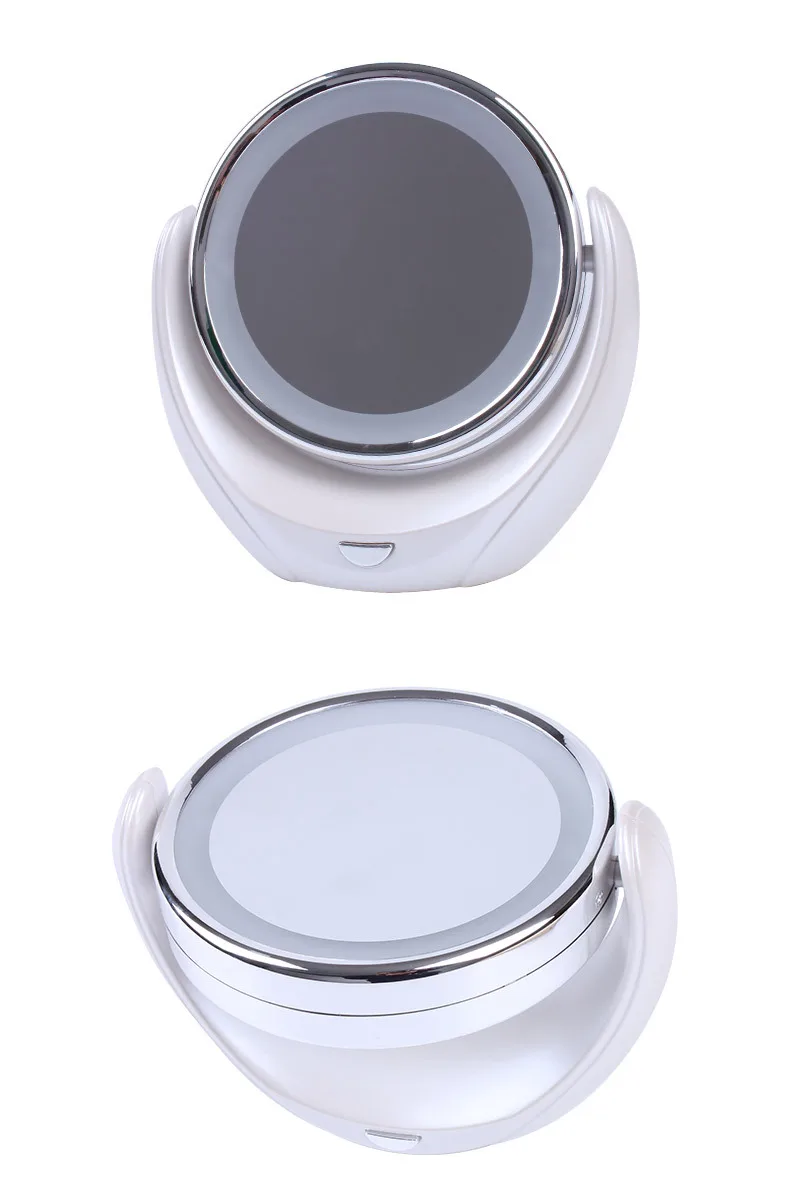 Surker MWLM318 увеличительное X 5 светодиодный светильник HD двойное зеркало для макияжа с присоской зеркало для туалетного столика вращающееся на 360 градусов 2 яркие SMD лампы батарея