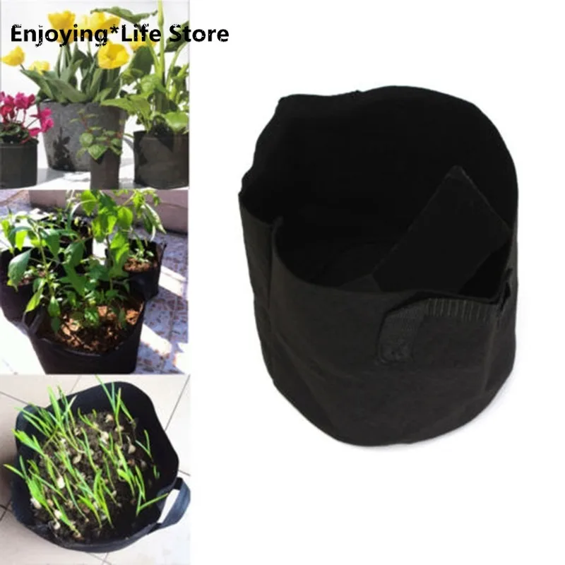 

3Pcs Non Woven Cloth Tree Fabric Pots Grow Bag Root Container Plant Black Hand with Planting Flowers Nonwoven Bags Grows Culture