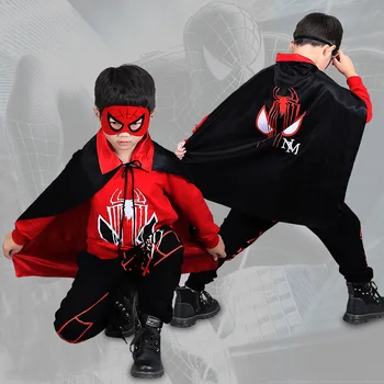

Children's Halloween Dance Costumes The New Fashion Suit for Autumn The Korean Version Spider-man Cape Performance Costumes