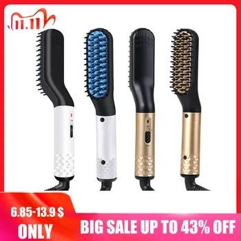 

Beard Straightener Multifunctional Hair Comb Comb Brush Electric Straight Hair Curler Styling Tools Men Flat Iron Heated care