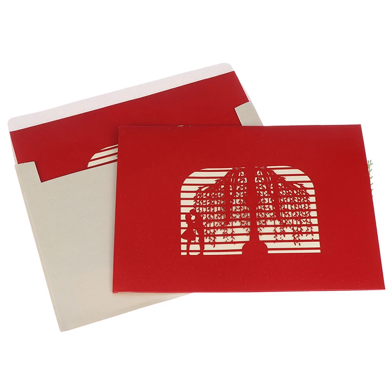  1PCS Anniversary Pop UP Cards Postcard with Envelope Stickers Wedding Invitation Greeting Cards Val - 4000082551829