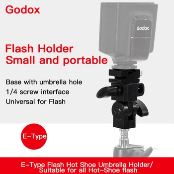 

Godox E Type Flash Hot Shoe Umbrella Holder Swivel Bracket Mount Light Stand for DSLR