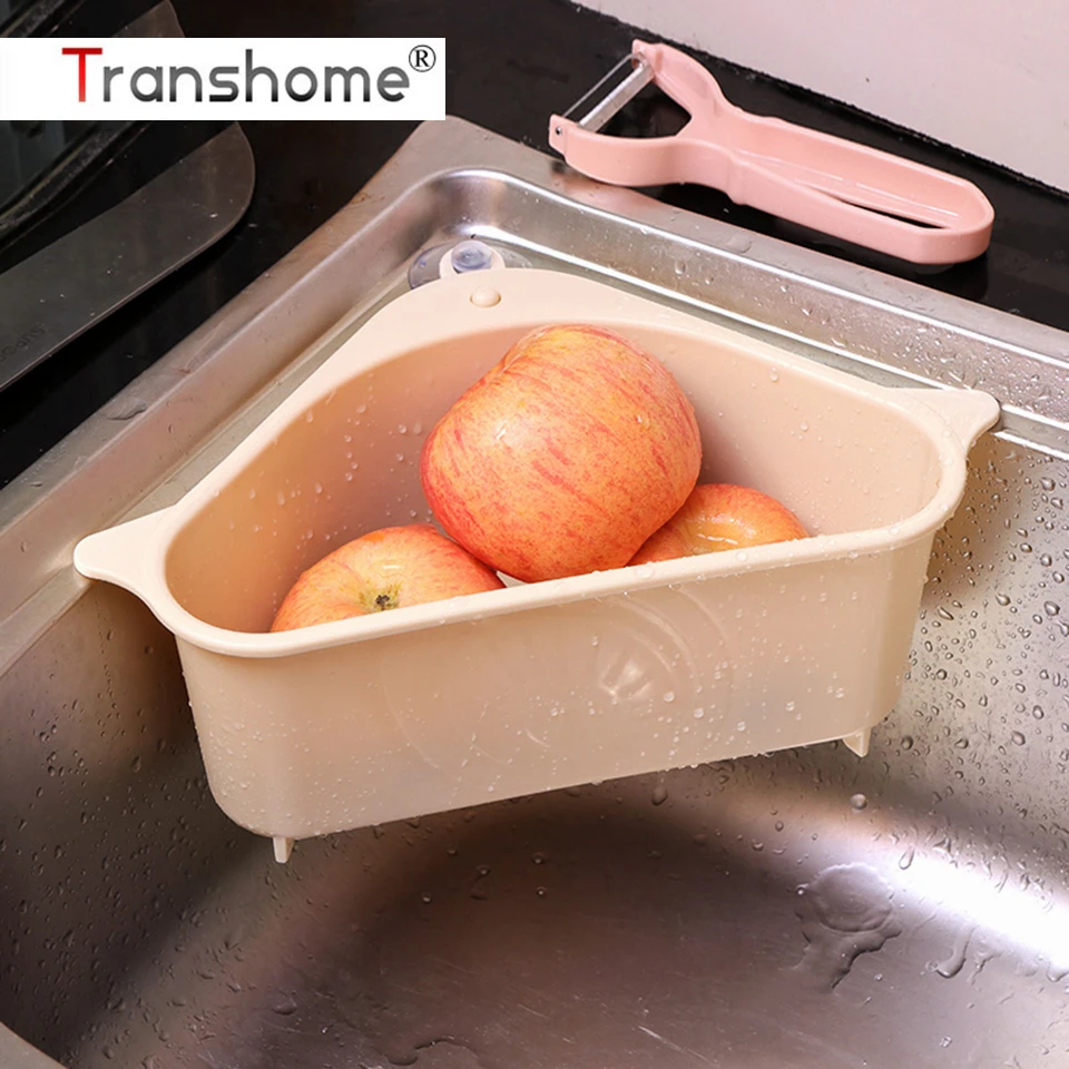 Triangular Sink Drain Shelf Drop Shipping Kitchen Gadget Vegetable Shelving Suction Cup Sponge Rack Storage Tool |