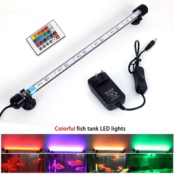 

RGB Led Aquarium Light Fish Tank Submersible Light Aquatic Lamp US Plug Fish Tank Light 180/280/370/480mm