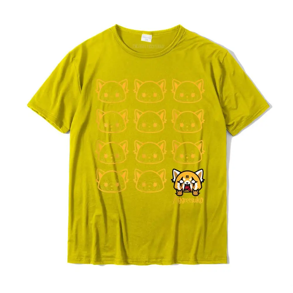 Aggretsuko Real T-Shirt__MZ15782 Normal Summer/Autumn Pure Cotton Crew Neck Boy Tops Shirts Tee Shirts Fashionable T Shirts Aggretsuko Real T-Shirt__MZ15782 yellow