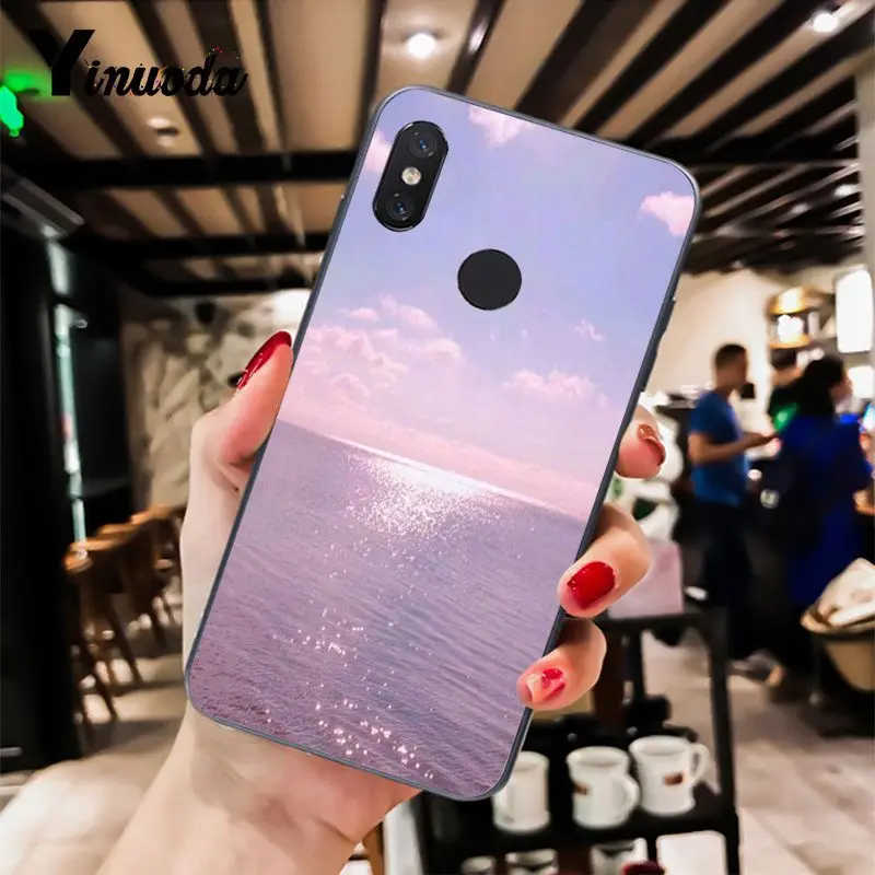 Yinuoda розовый милый чехол для телефона с изображением космоса заката облака Xiaomi Mi 6
