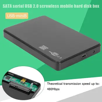 

2.5 inch Hard Drive Box SATA USB 2.0 Portable Tool Free SSD Disk HDD Case External Hard Disk Enclosure for PC New arriver