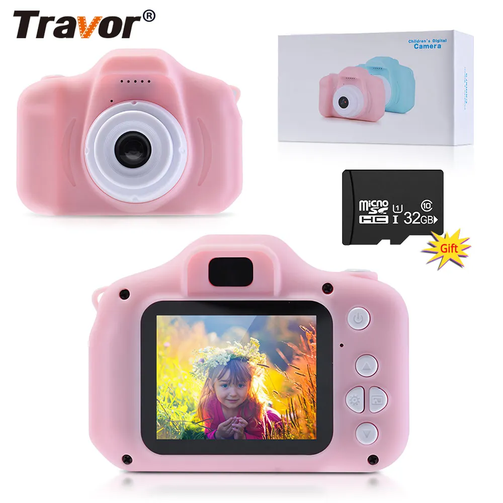 TRAVOR мини Детская камера цифровая HD 1080P фото игрушки для детей видео регистратор видеокамера DV Подарок 32 Гб TF