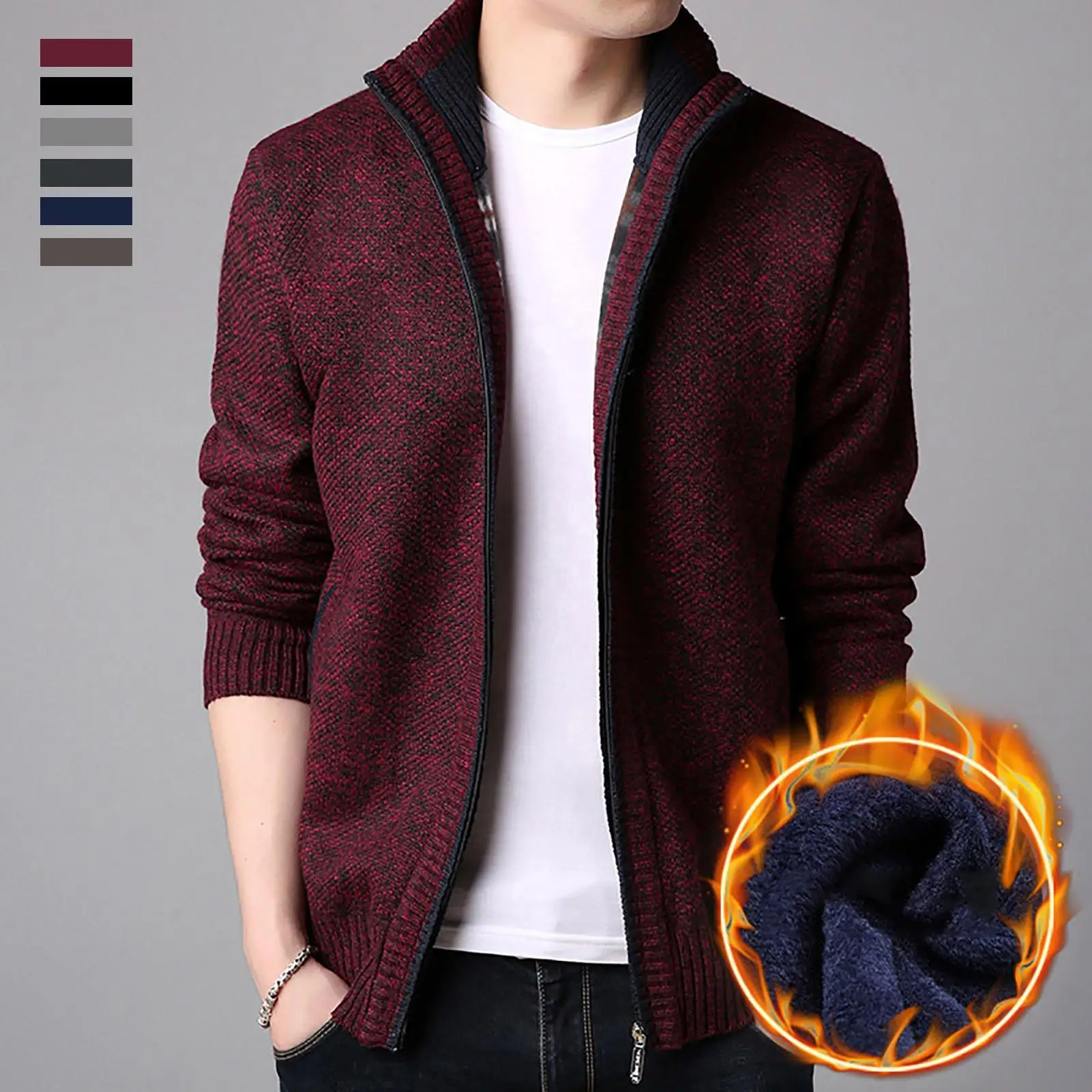 M-3XL Men Winter Thick Knitted Sweater 