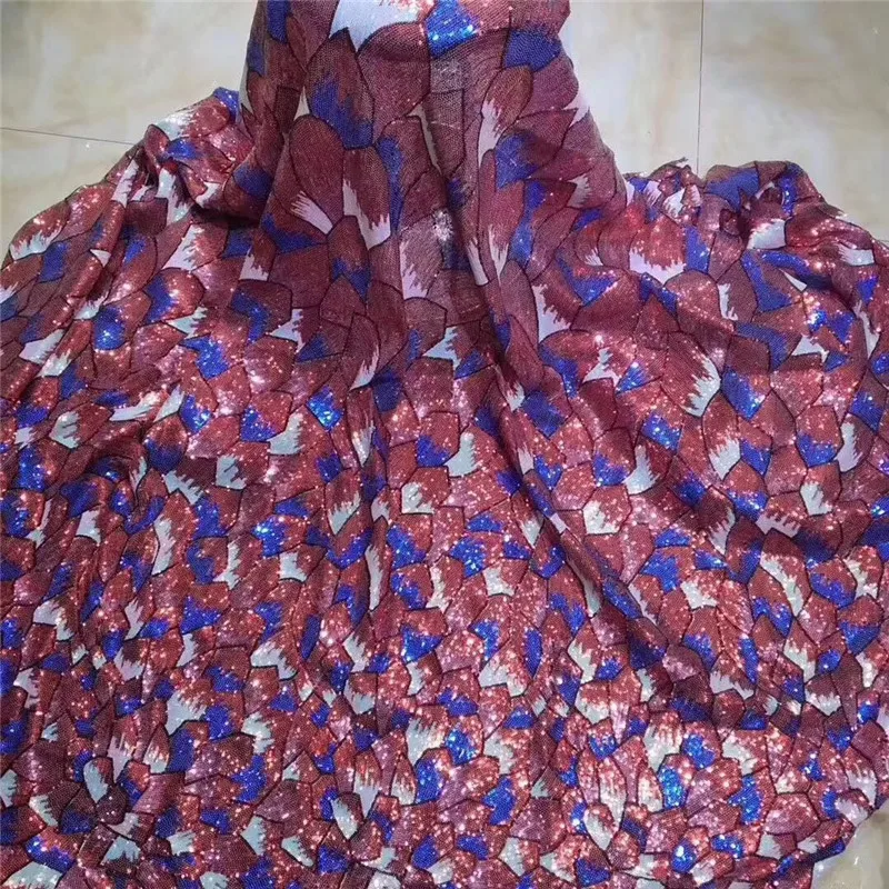 Красивый дизайн YG-724-882 вышитый тюль с блестками кружевная ткань Африканская сетчатая кружевная ткань с блестками
