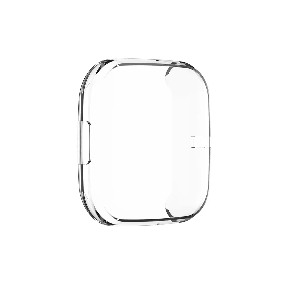 transparent Мягкий ТПУ протектор 360 градусов защитный чехол для Fitbit Versa 2 Band Спорт Мода покрытие аксессуары экран защитный чехол - Цвет: transparent