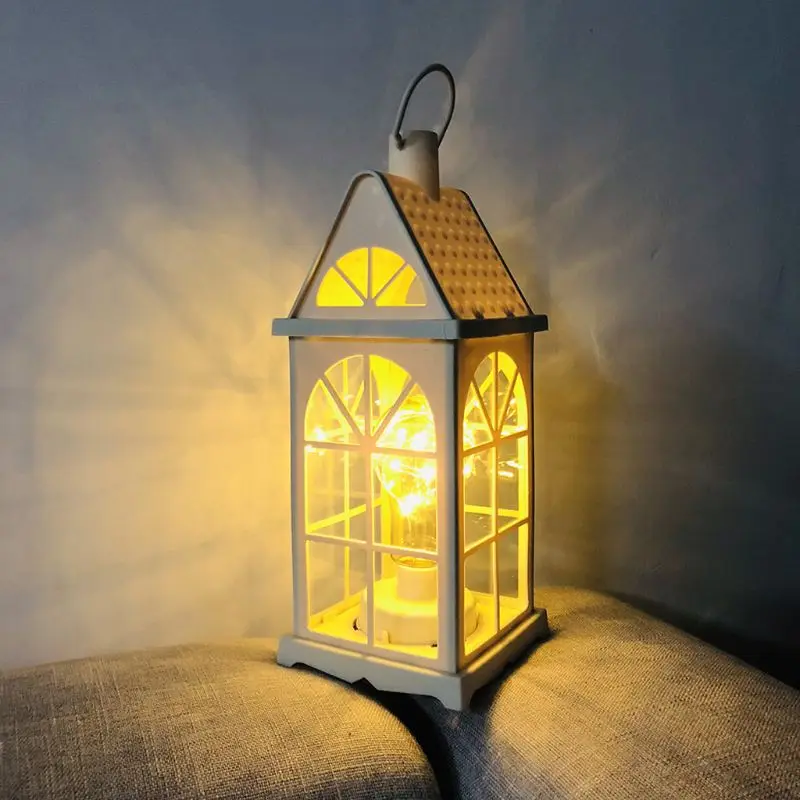 

14" Tall Decorative Bulb Lantern 10-LED Copper Wire String Light Hanging Lamp For Courtyard