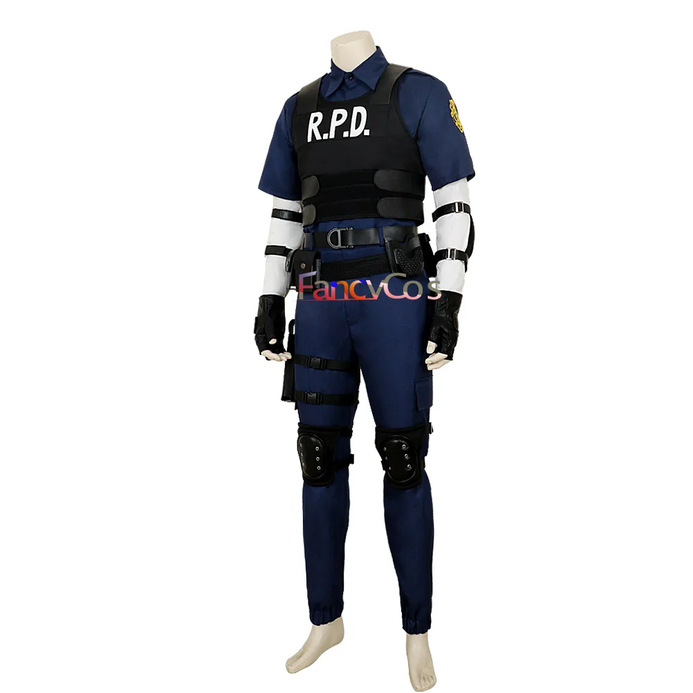 Игра RE2 Леон Скотт Кеннеди косплей костюм, полный набор Леон полицейская униформа наряд взрослые мужчины женщины Хэллоуин Карнавальный Костюм