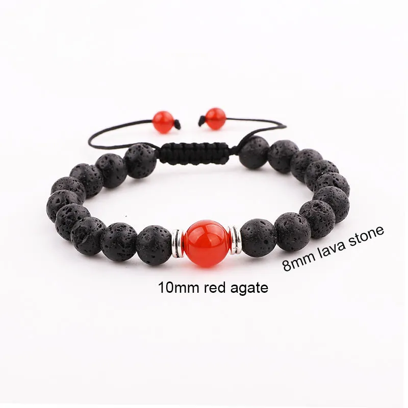 Cheap Chakra Bracelet Women Men Lava Stone 7 Chakra Yoga Macrame Beaded Bracelet Women Jewelry Gift - Image 2