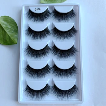 

Hot Sale 5Pairs 3D Mink Hair Soft False Eyelashes Natural Thick Eye Lashes Fluffy Eyelashes Makeup Extension Tools