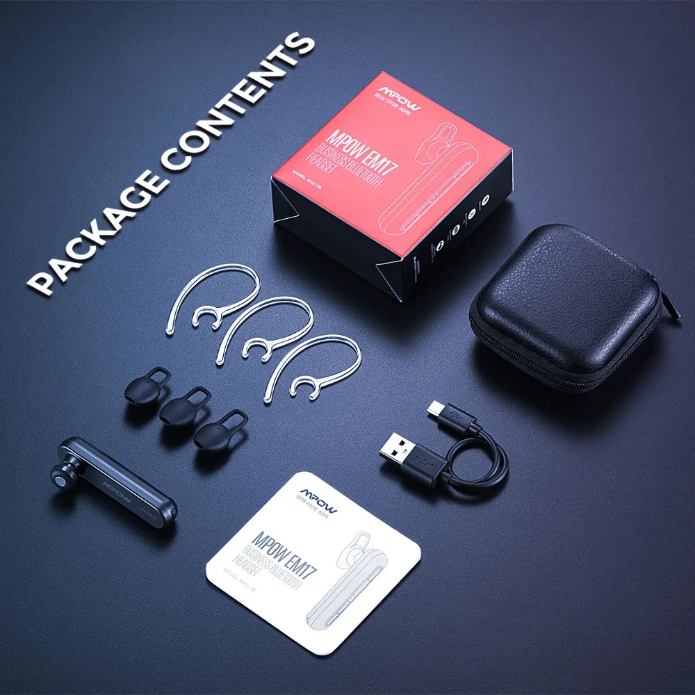 Mpow EM17 Wireless Earphone Bluetooth 4.2 Earphones 15Hrs Music Time Earpiece With Dual Mic Handsfree For Bussiness Smartphone (6)