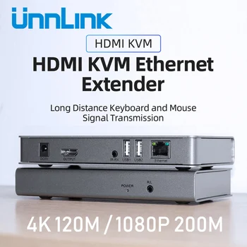 

Unnlink HDMI KVM Extender 3.5mm 2 Types 200M 1080P or 120M UHD4K Ethernet LAN CAT5E/6 RJ45 Network Cable for computers laptop PC