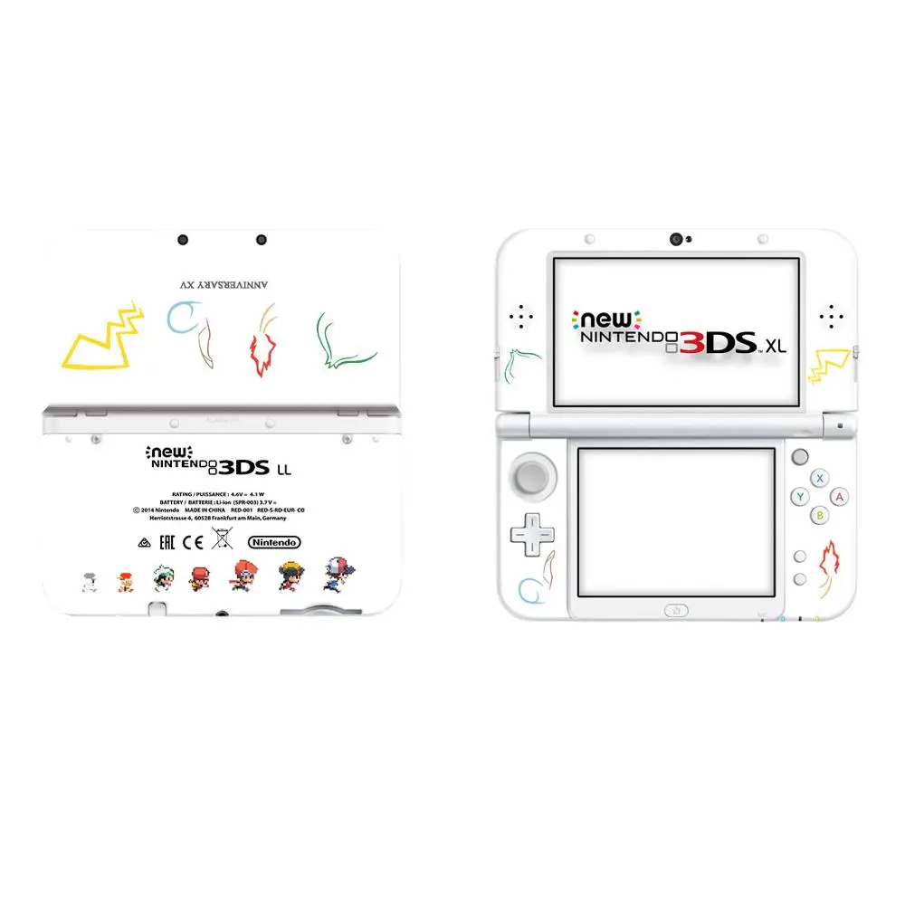 Pokemon Go Пикачу полное покрытие наклейка Кожа Наклейка для NEW 3DS XL Скины Наклейка s для NEW 3DS LL виниловая Защитная Наклейка